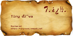 Tiry Éva névjegykártya